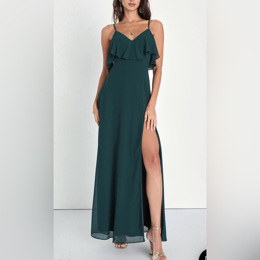 LULUS Women’s Green Maxi Dress Size XS Wedding Guest Dress